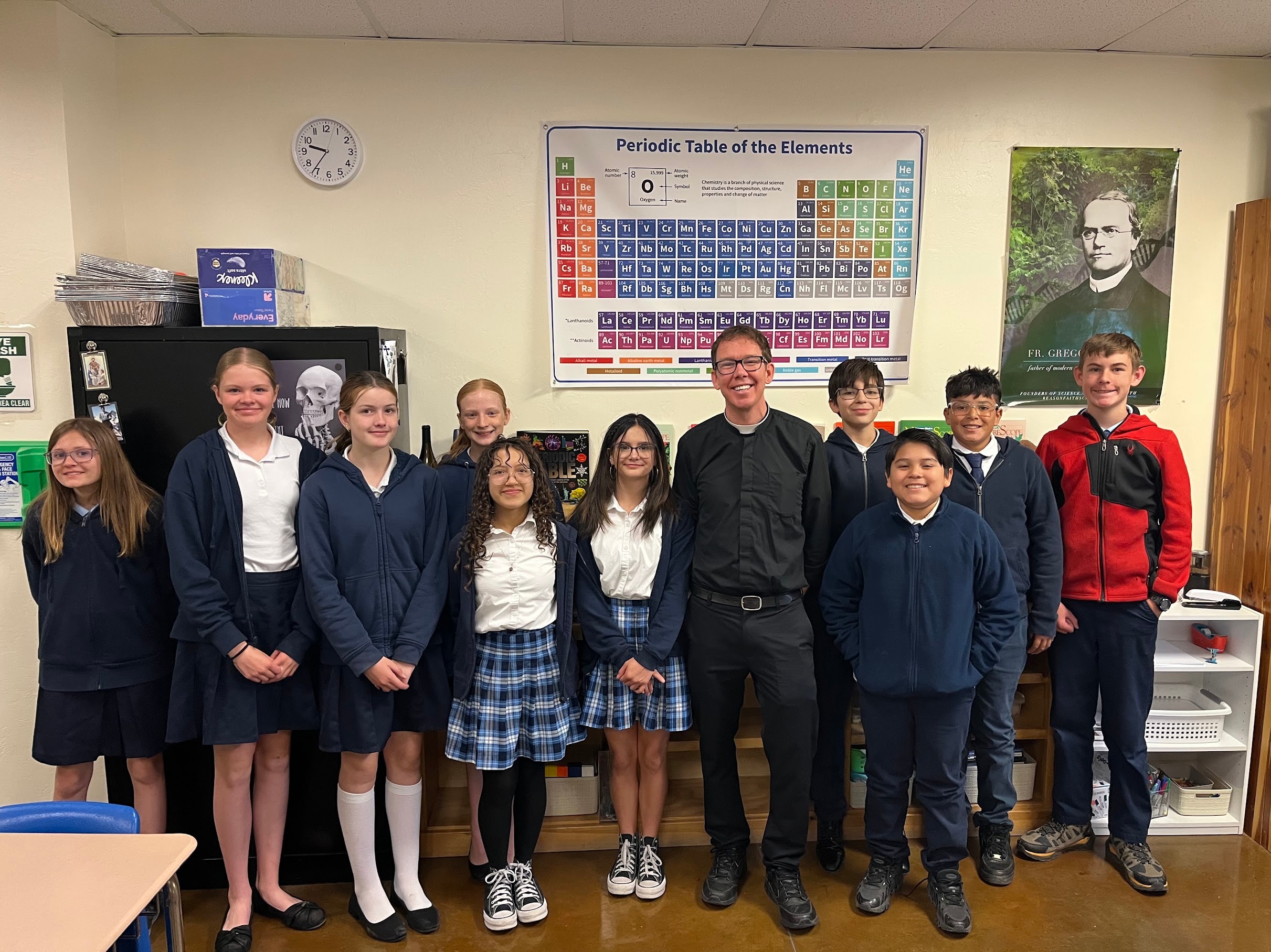 Faith formation classroom instruction at Pope John Paul II Academy